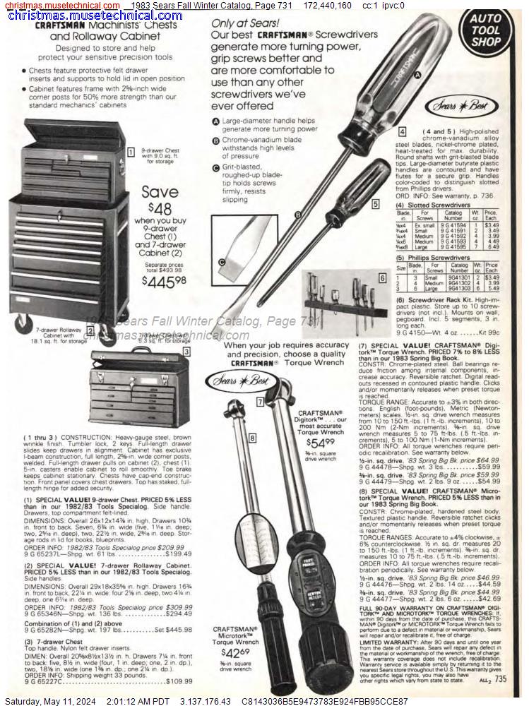 1983 Sears Fall Winter Catalog, Page 731