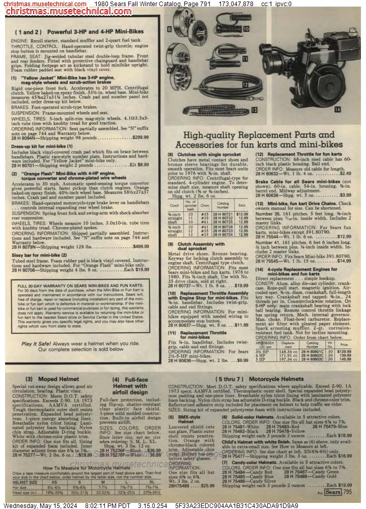 1980 Sears Fall Winter Catalog, Page 791