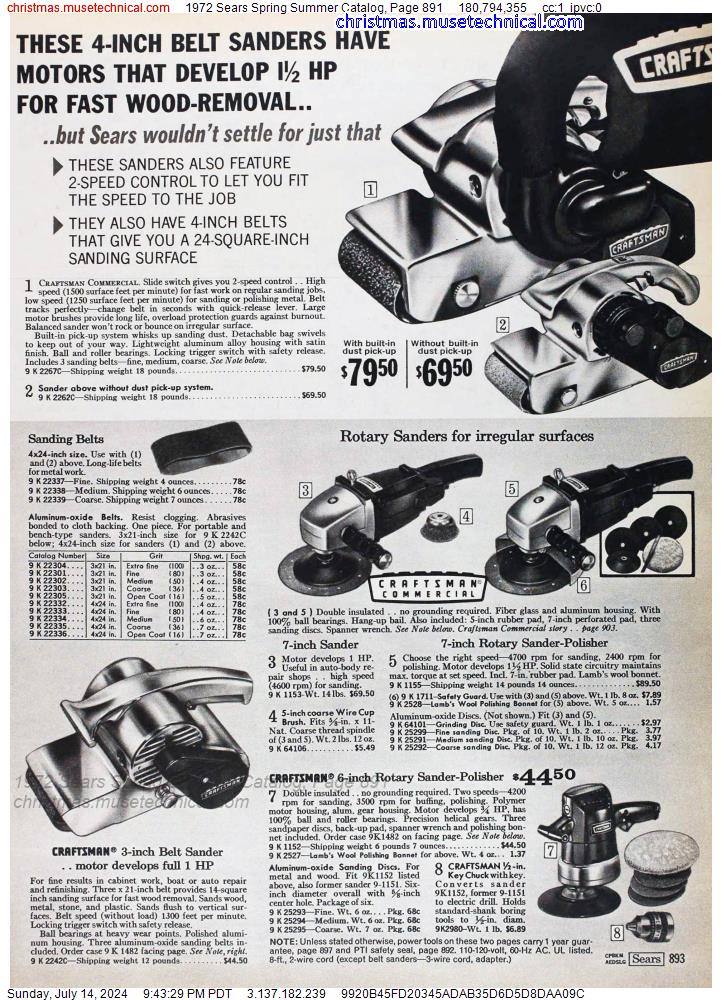 1972 Sears Spring Summer Catalog, Page 891