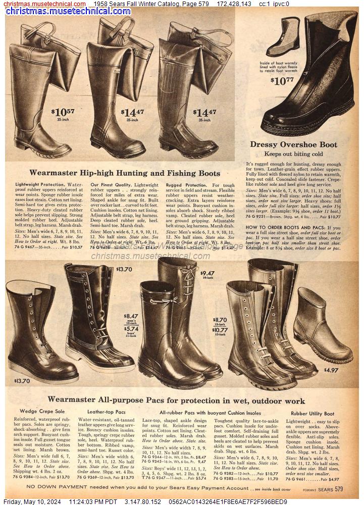 1958 Sears Fall Winter Catalog, Page 579