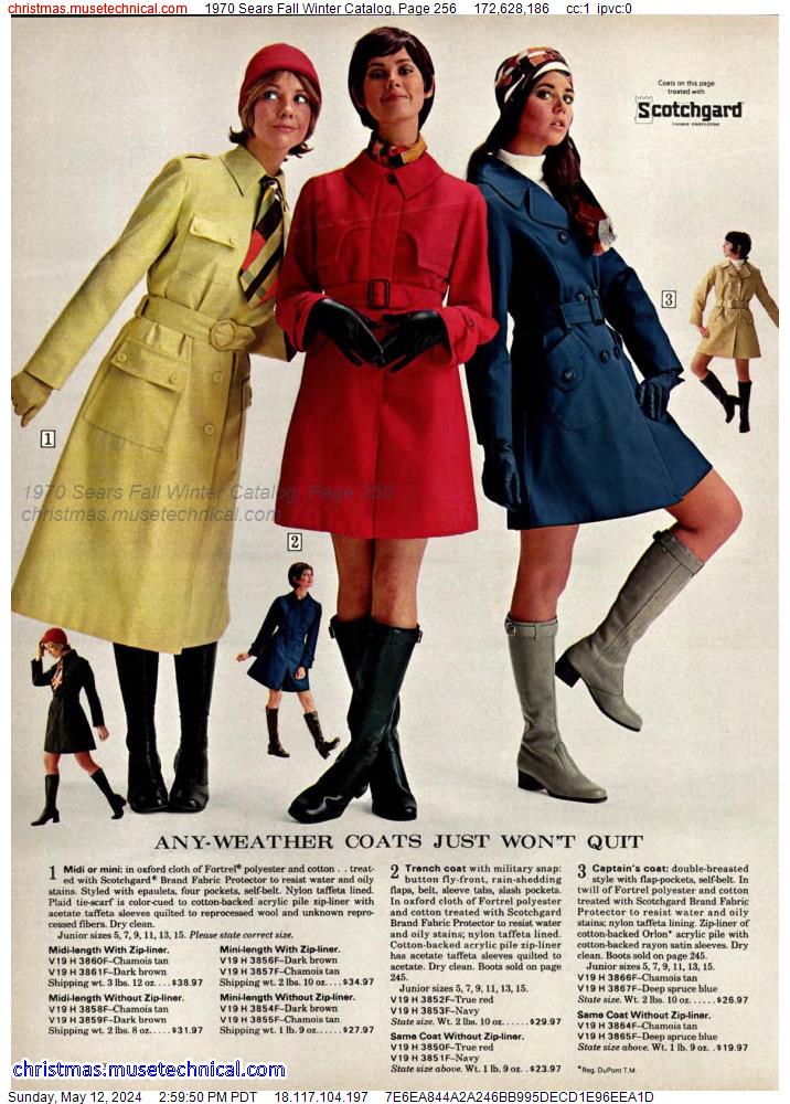 1970 Sears Fall Winter Catalog, Page 256