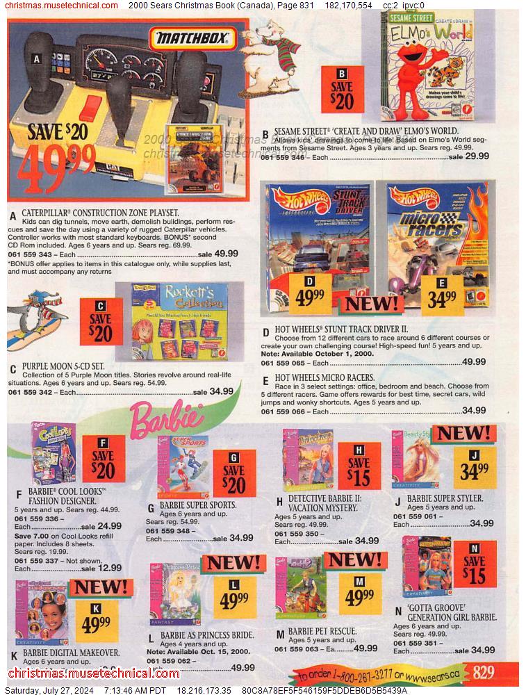 2000 Sears Christmas Book (Canada), Page 831