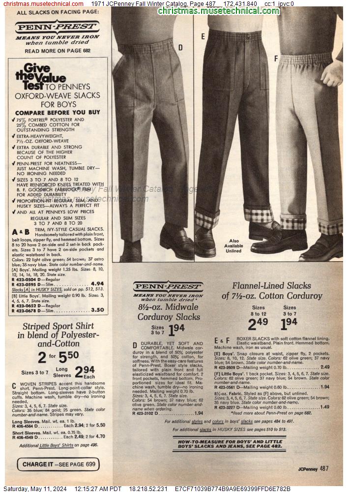 1971 JCPenney Fall Winter Catalog, Page 487