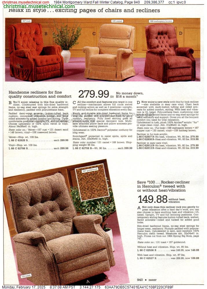 1984 Montgomery Ward Fall Winter Catalog, Page 940