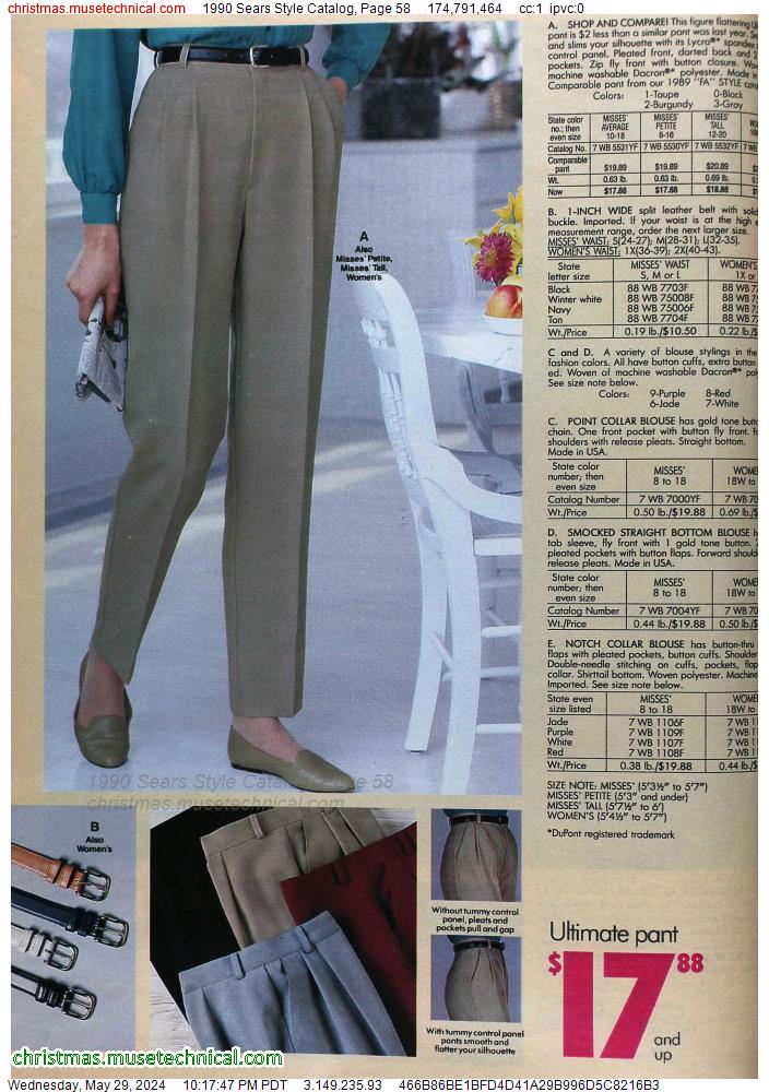 1990 Sears Style Catalog, Page 58