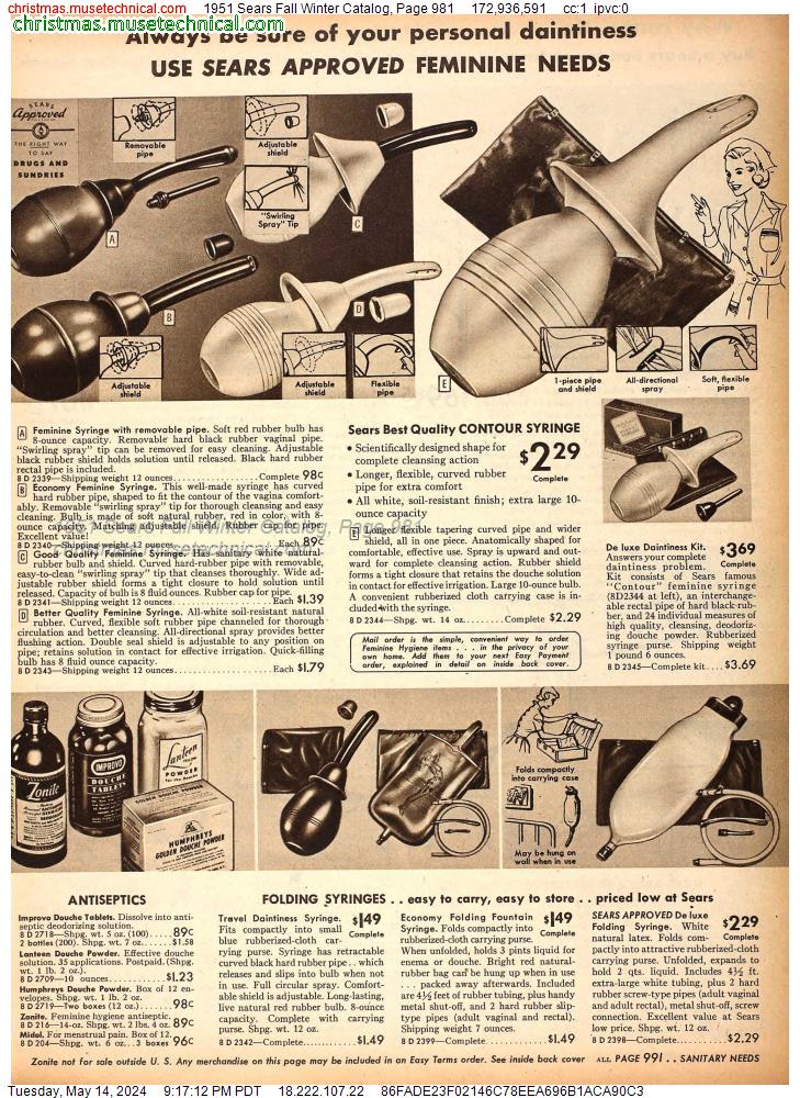 1951 Sears Fall Winter Catalog, Page 981
