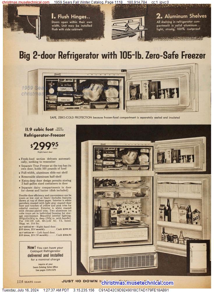 1959 Sears Fall Winter Catalog, Page 1118