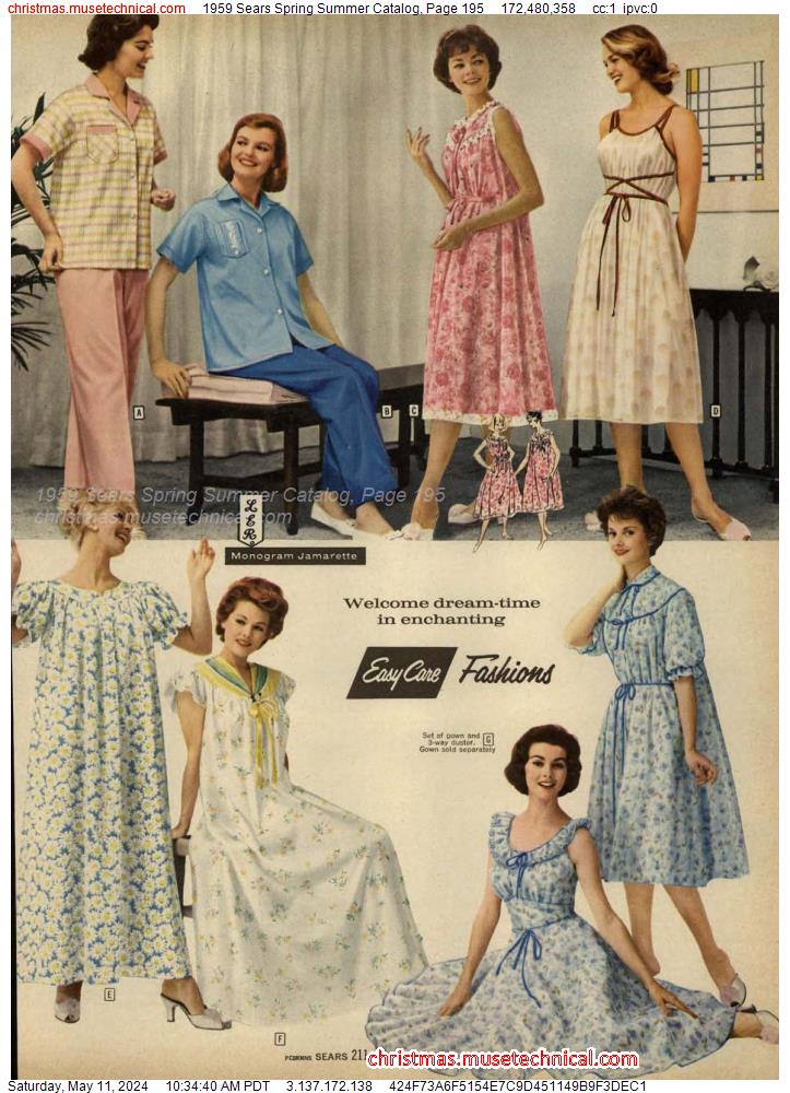 1959 Sears Spring Summer Catalog, Page 195