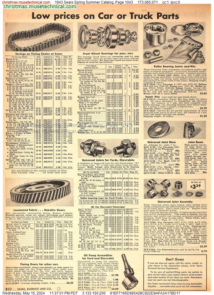 1943 Sears Spring Summer Catalog, Page 1043