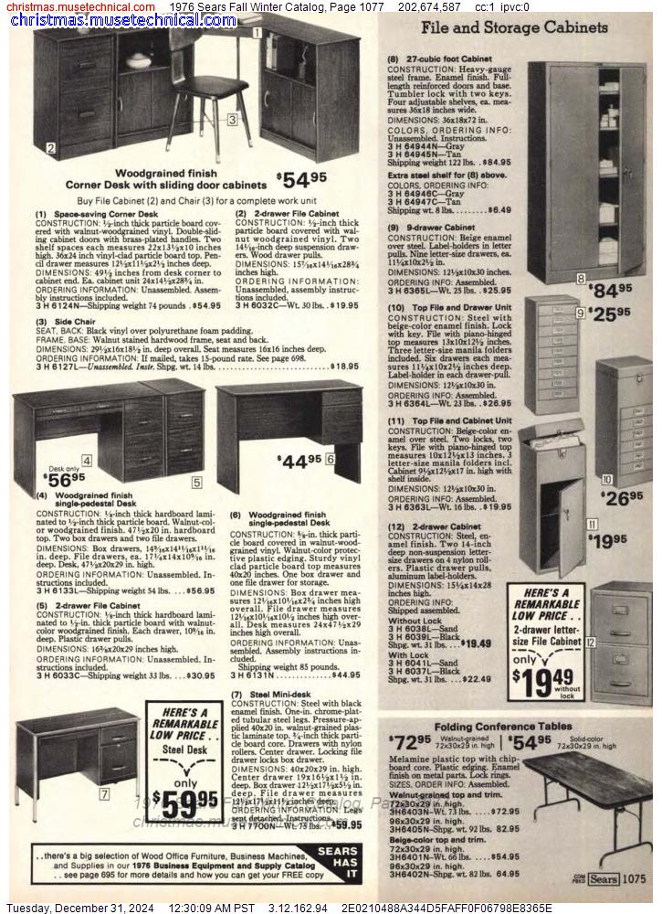 1976 Sears Fall Winter Catalog, Page 1077