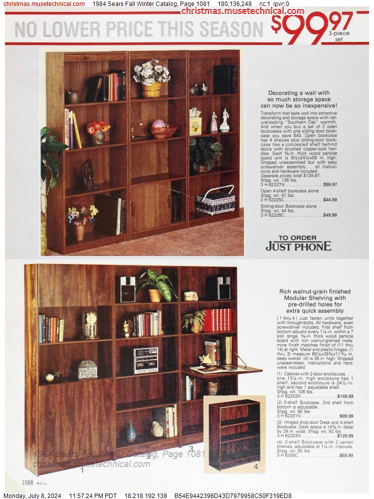1984 Sears Fall Winter Catalog, Page 1081