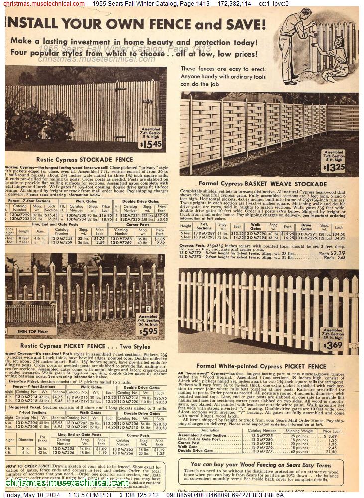 1955 Sears Fall Winter Catalog, Page 1413