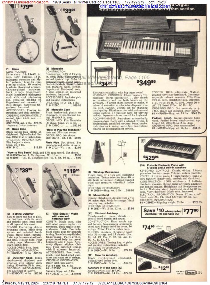 1978 Sears Fall Winter Catalog, Page 1165