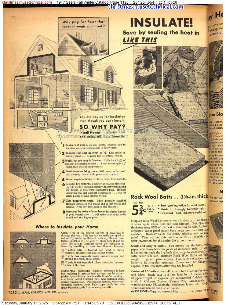 1947 Sears Fall Winter Catalog, Page 1196