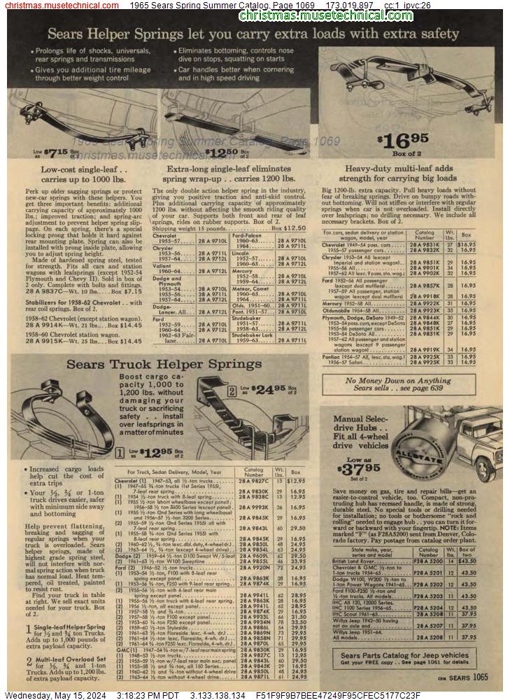 1965 Sears Spring Summer Catalog, Page 1069