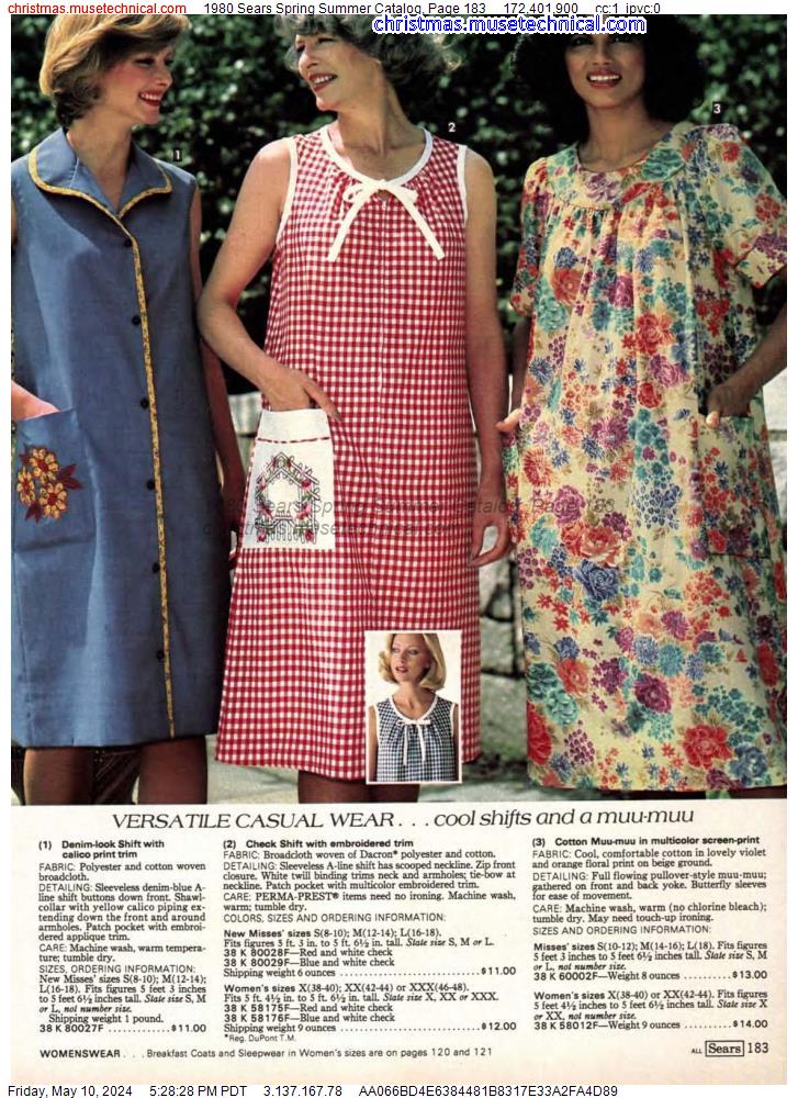 1980 Sears Spring Summer Catalog, Page 183