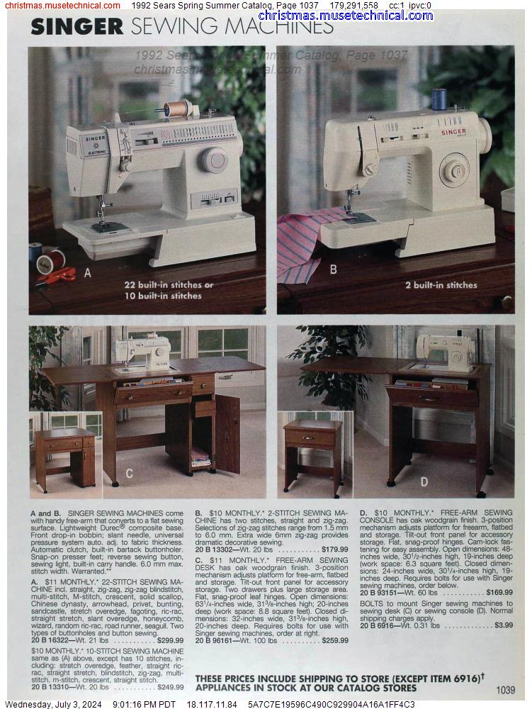 1992 Sears Spring Summer Catalog, Page 1037