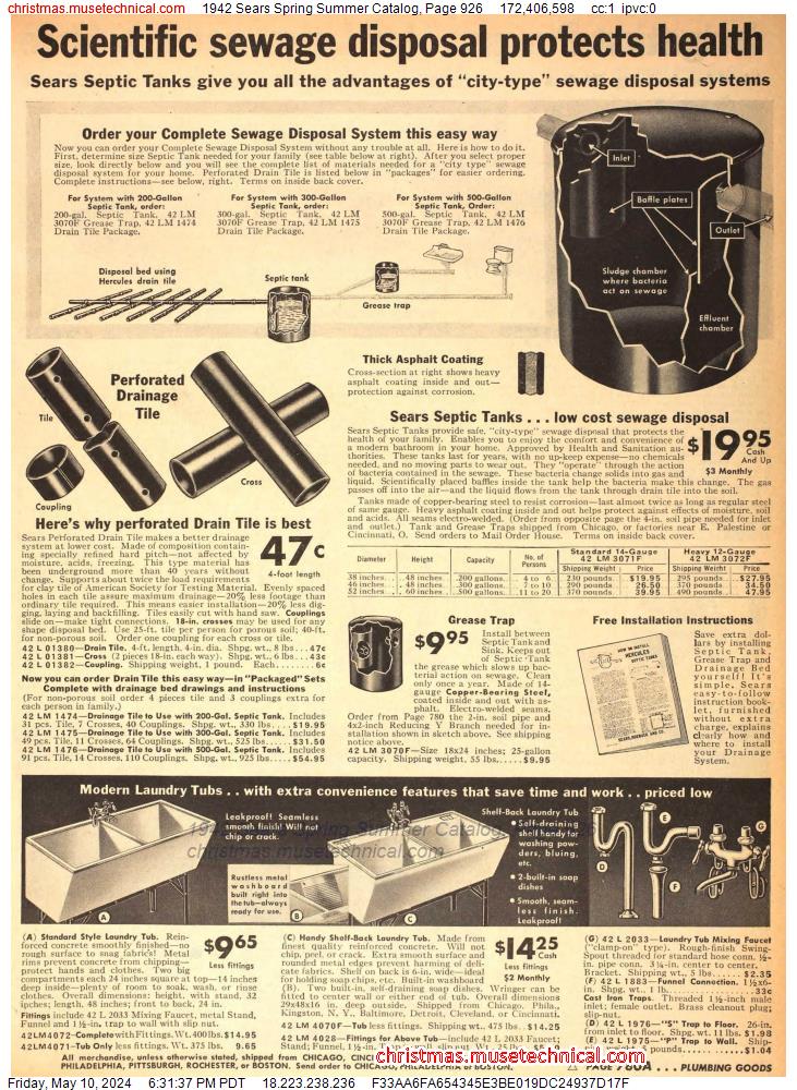 1942 Sears Spring Summer Catalog, Page 926