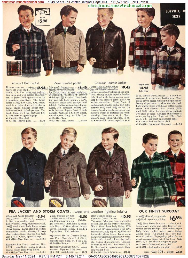 1949 Sears Fall Winter Catalog, Page 103