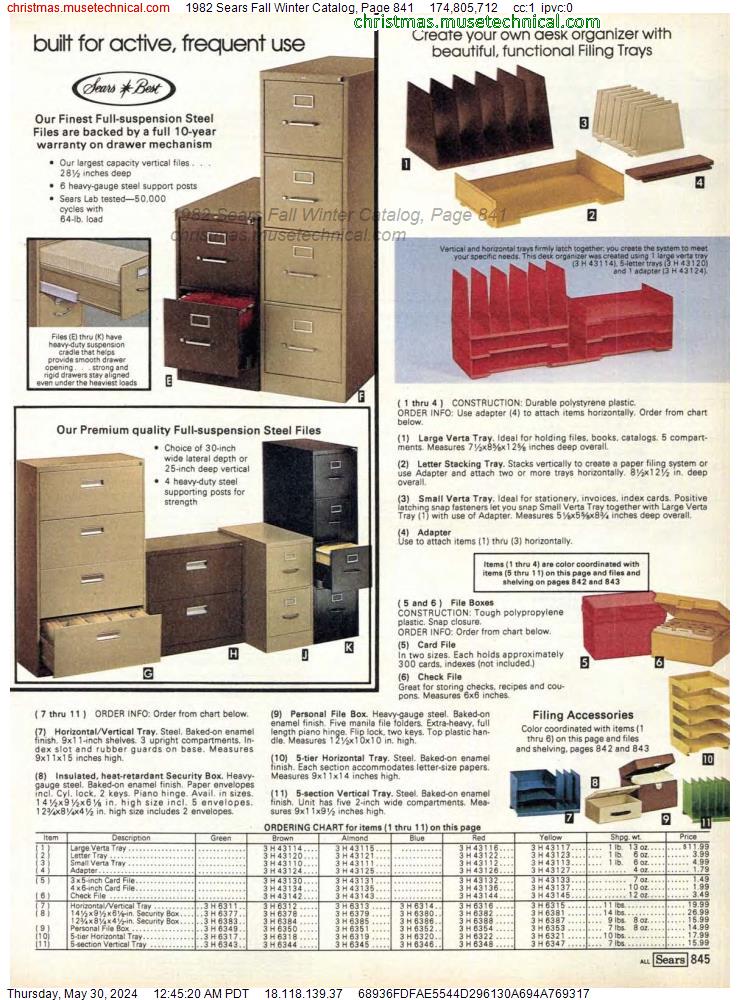 1982 Sears Fall Winter Catalog, Page 841