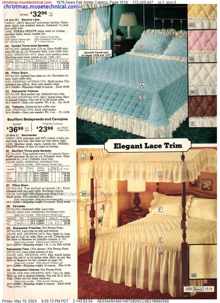1976 Sears Fall Winter Catalog, Page 1519