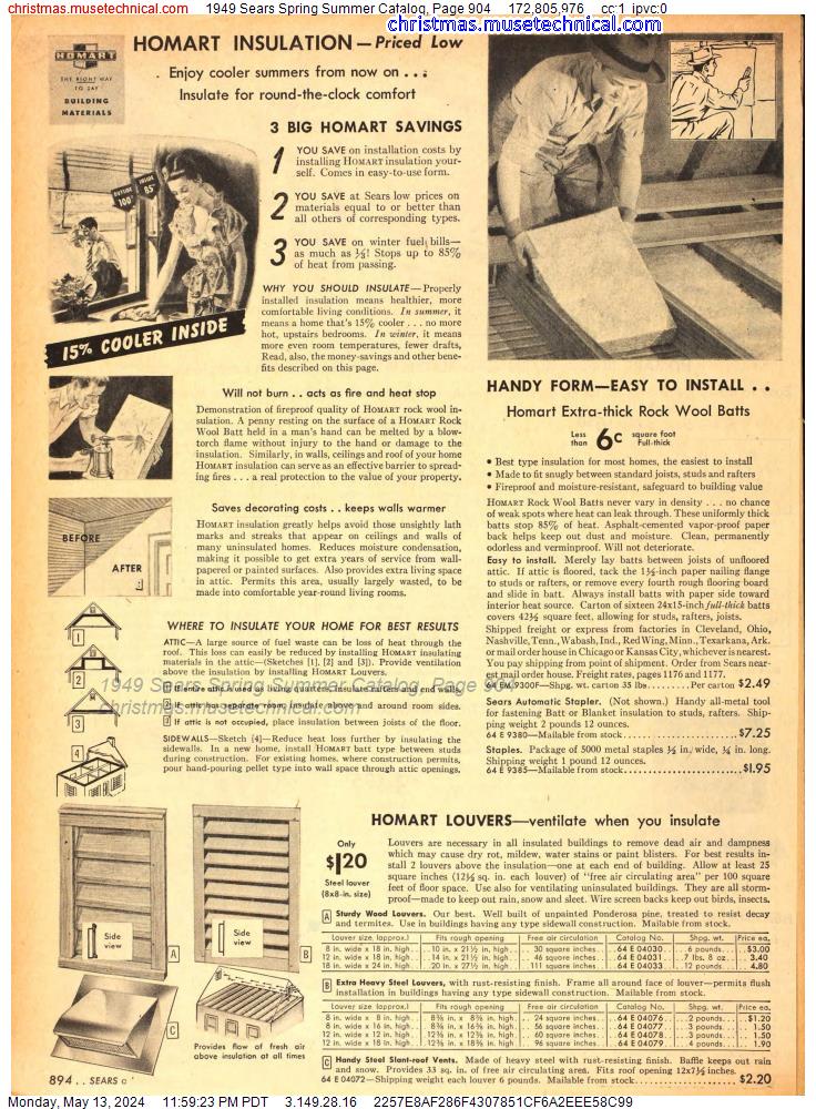 1949 Sears Spring Summer Catalog, Page 904