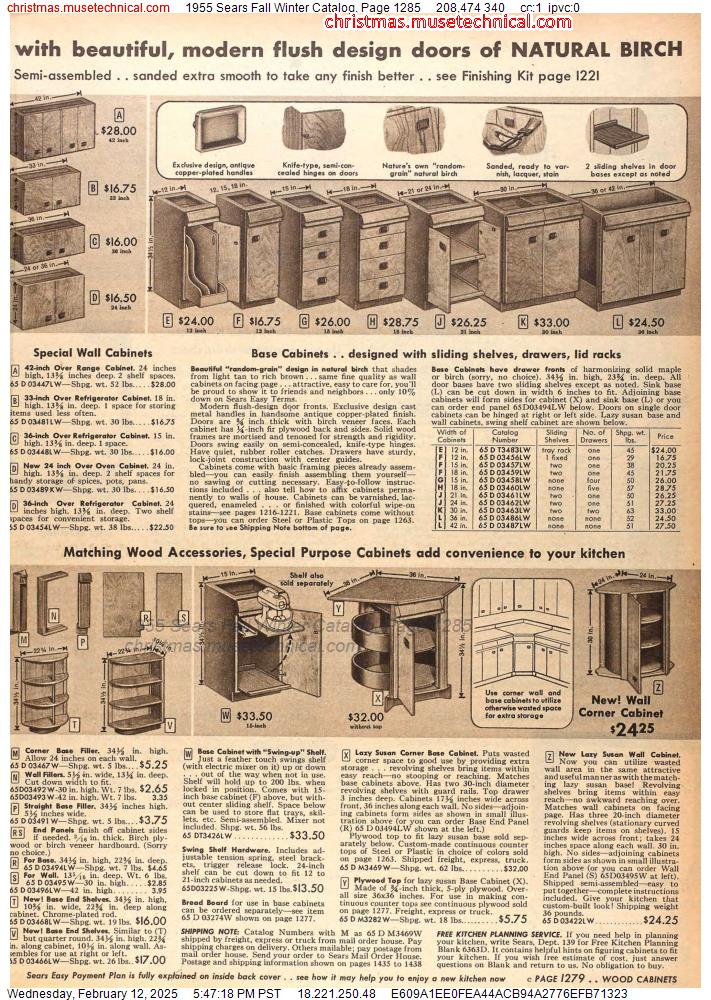 1955 Sears Fall Winter Catalog, Page 1285