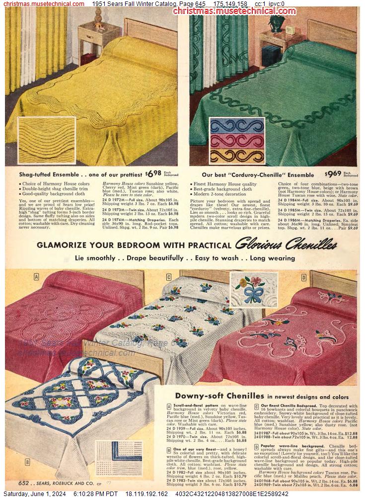 1951 Sears Fall Winter Catalog, Page 645
