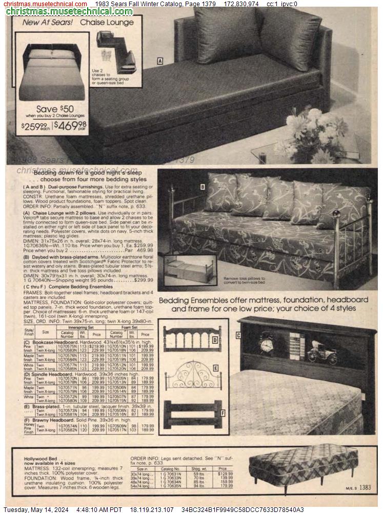 1983 Sears Fall Winter Catalog, Page 1379