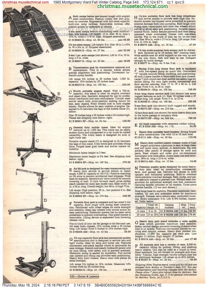 1985 Montgomery Ward Fall Winter Catalog, Page 540