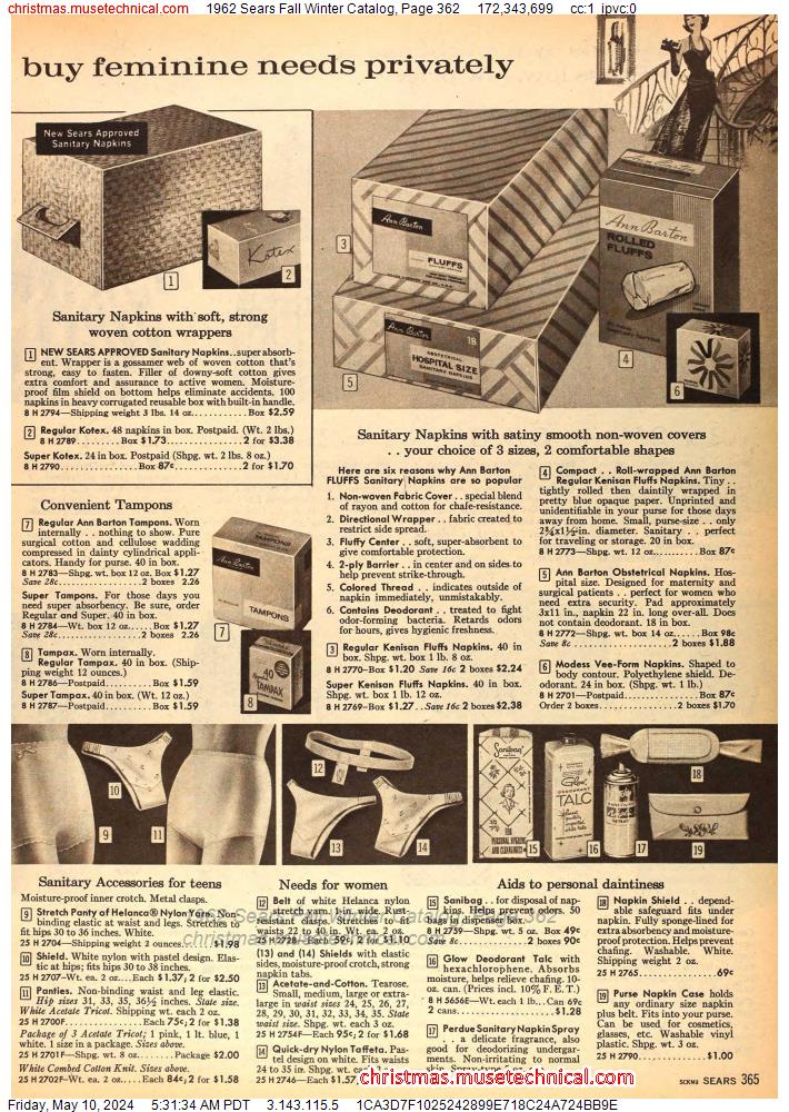 1962 Sears Fall Winter Catalog, Page 362
