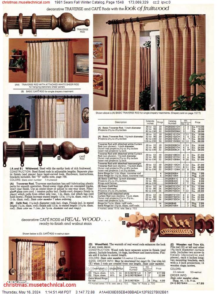 1981 Sears Fall Winter Catalog, Page 1548