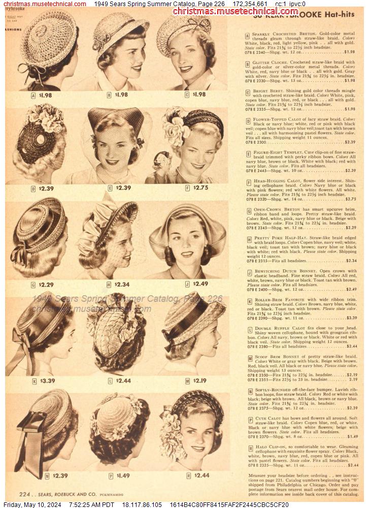 1949 Sears Spring Summer Catalog, Page 226