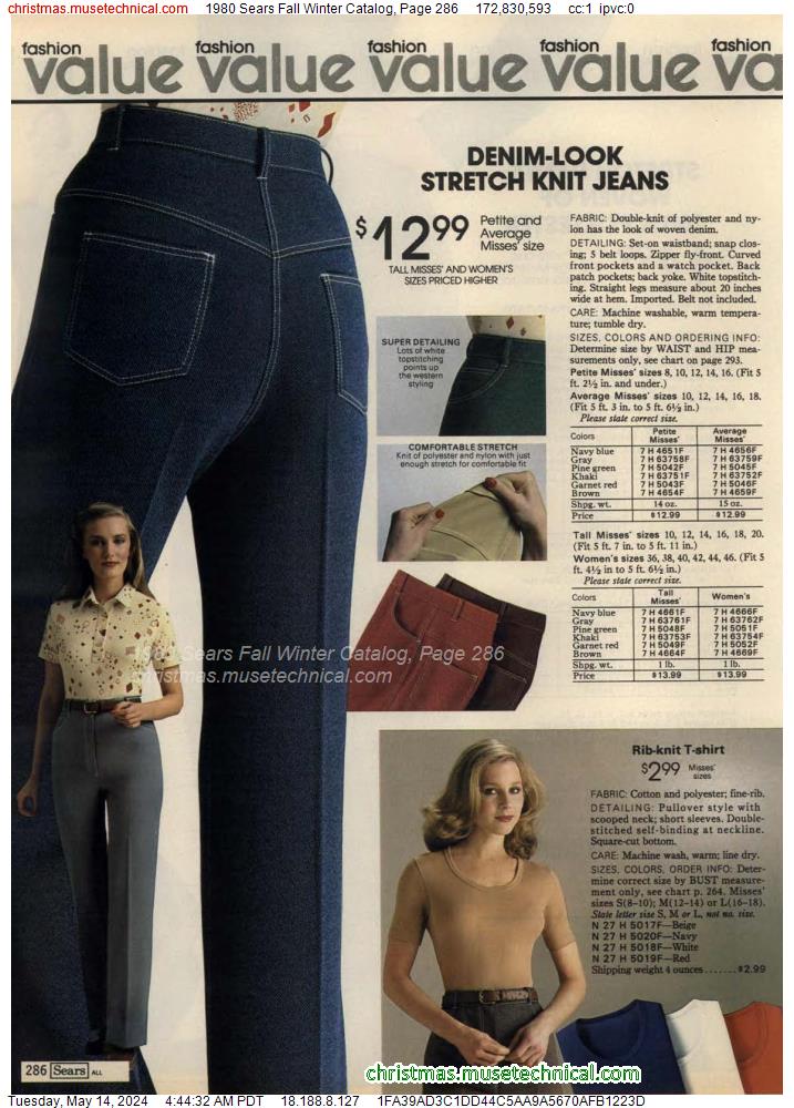 1980 Sears Fall Winter Catalog, Page 286