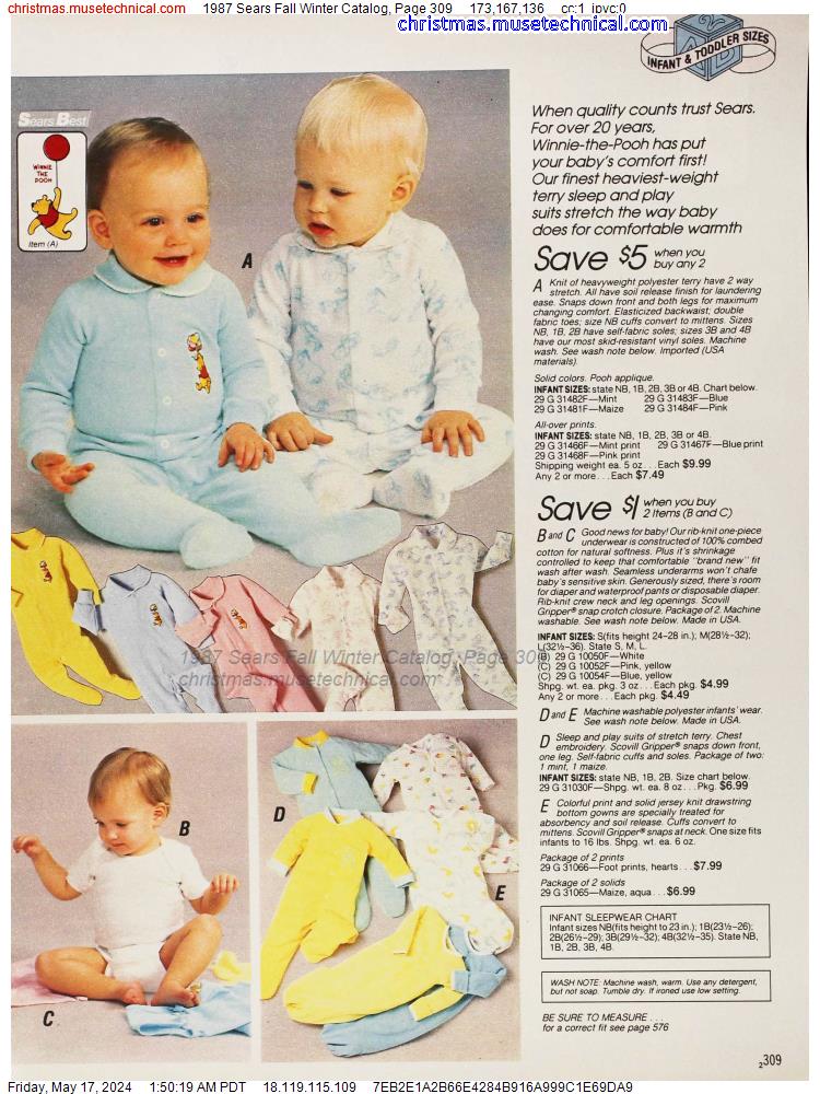 1987 Sears Fall Winter Catalog, Page 309