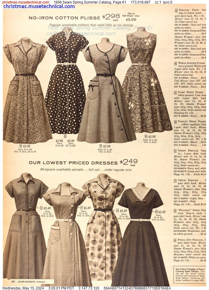 1956 Sears Spring Summer Catalog, Page 61