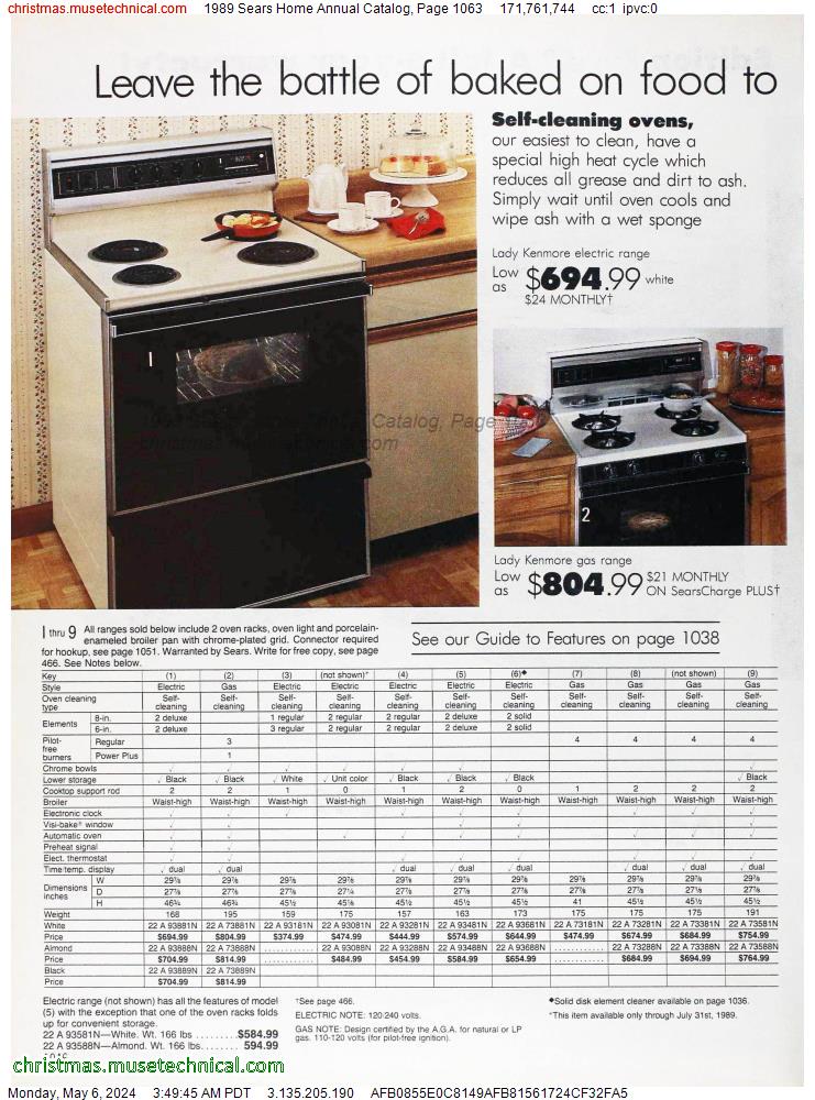 1989 Sears Home Annual Catalog, Page 1063