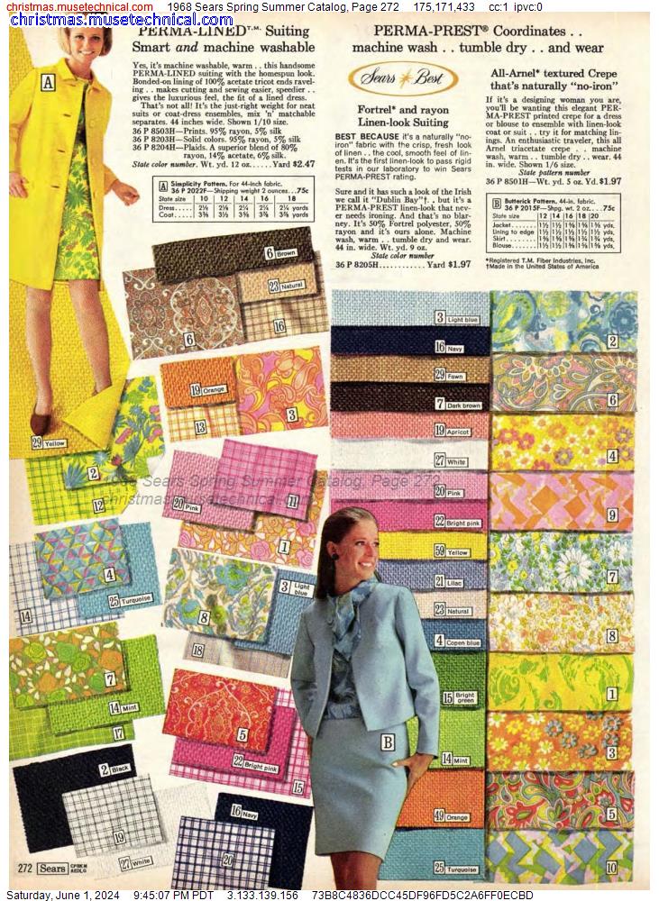 1968 Sears Spring Summer Catalog, Page 272