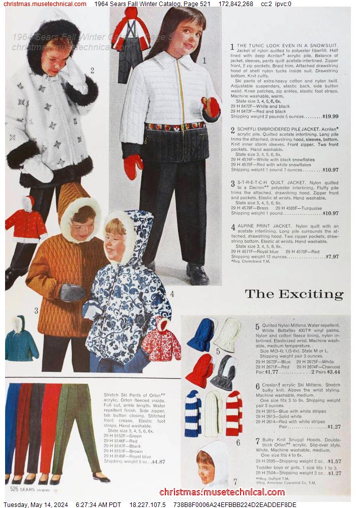 1964 Sears Fall Winter Catalog, Page 521