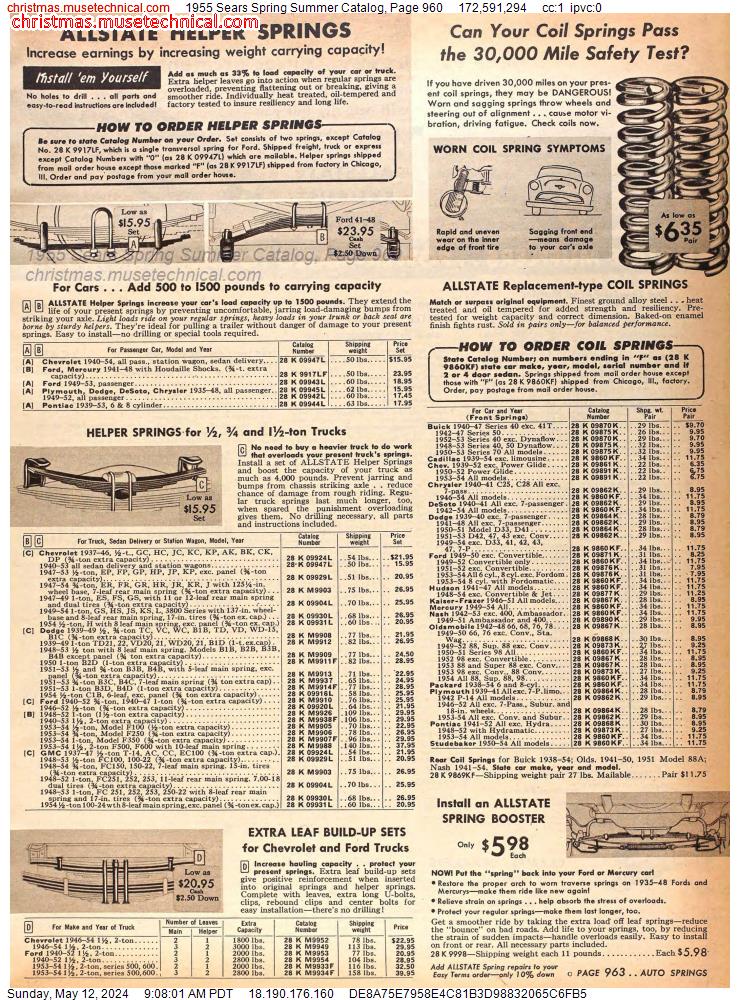 1955 Sears Spring Summer Catalog, Page 960