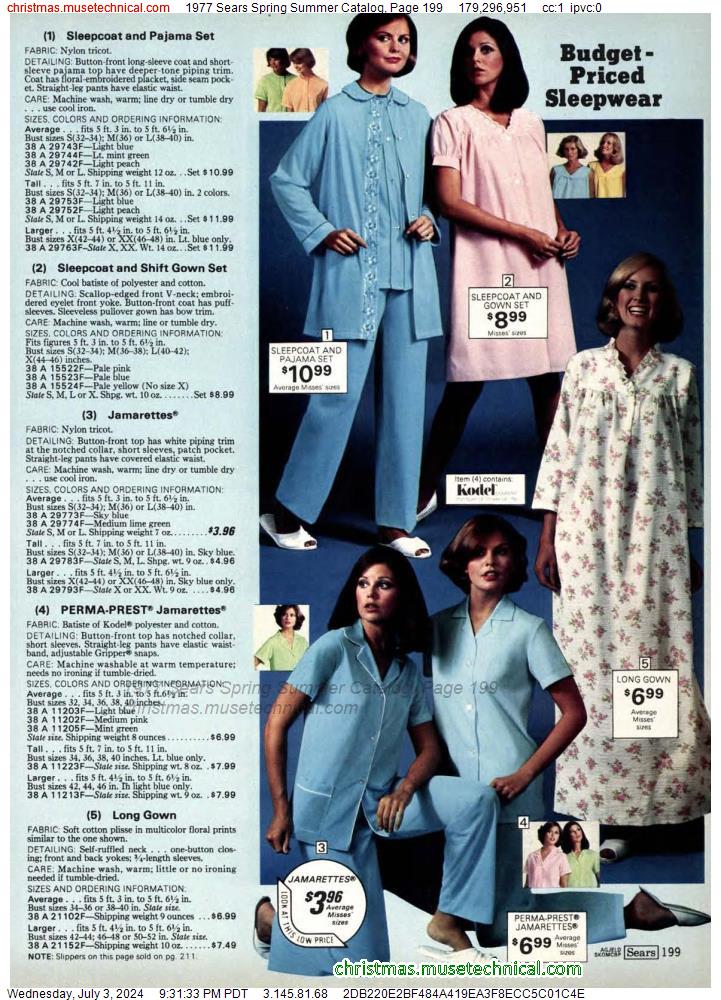 1977 Sears Spring Summer Catalog, Page 199