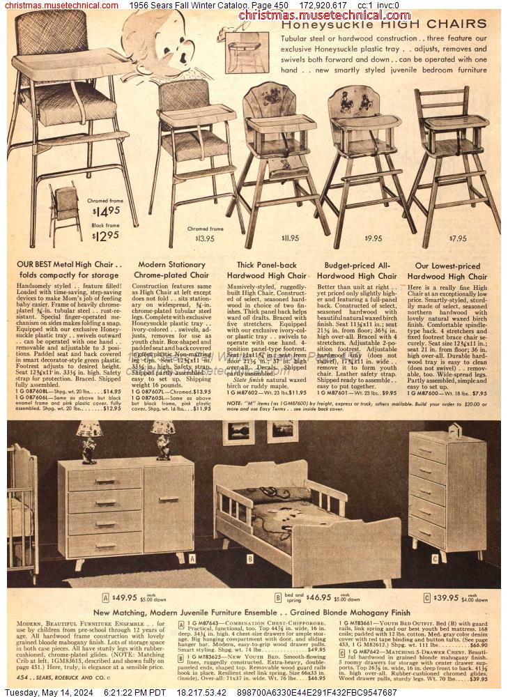 1956 Sears Fall Winter Catalog, Page 450