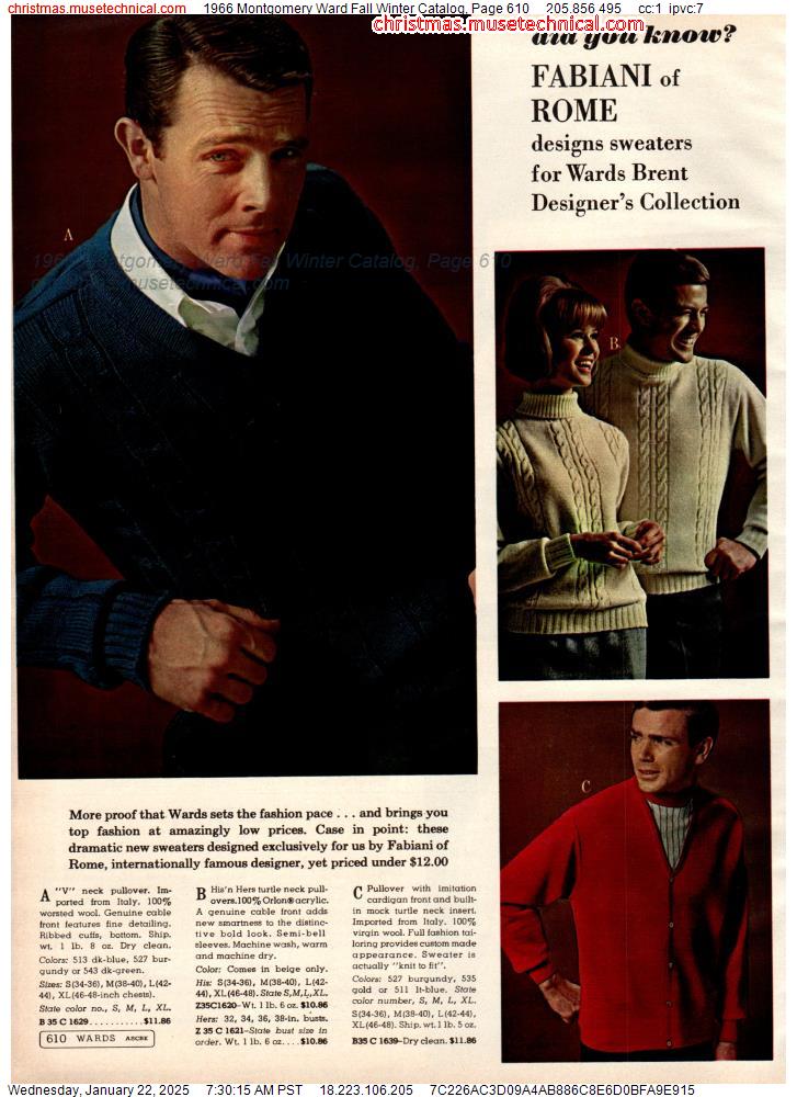 1966 Montgomery Ward Fall Winter Catalog, Page 610