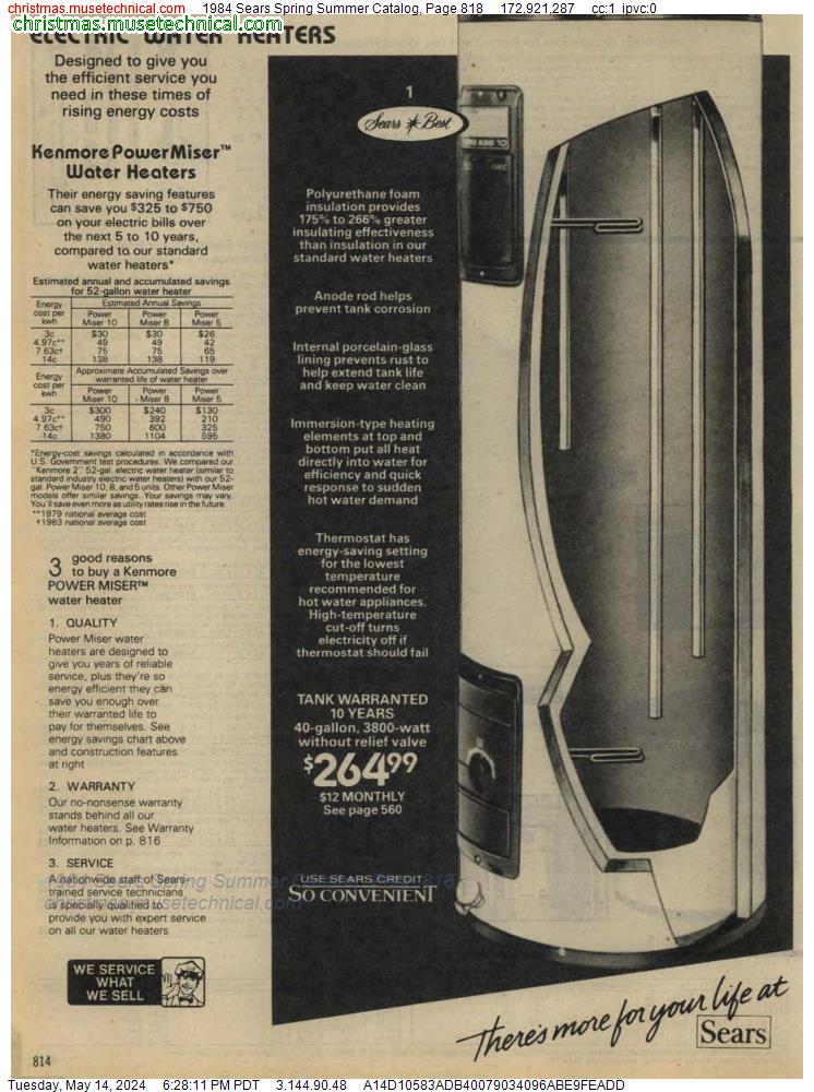 1984 Sears Spring Summer Catalog, Page 818