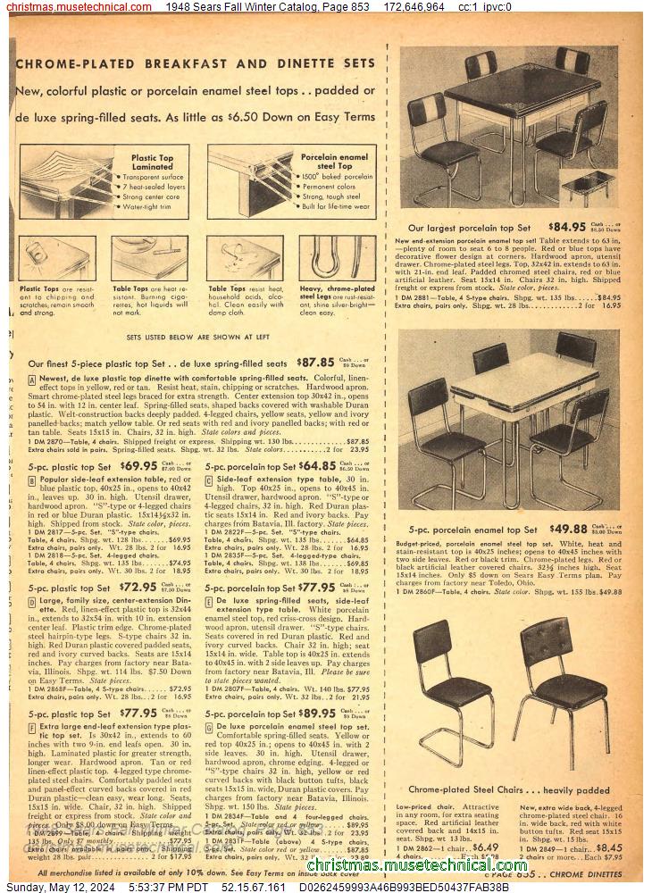 1948 Sears Fall Winter Catalog, Page 853