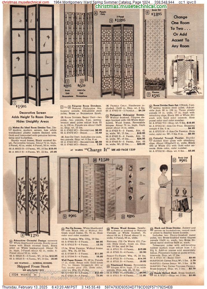 1964 Montgomery Ward Spring Summer Catalog, Page 1024