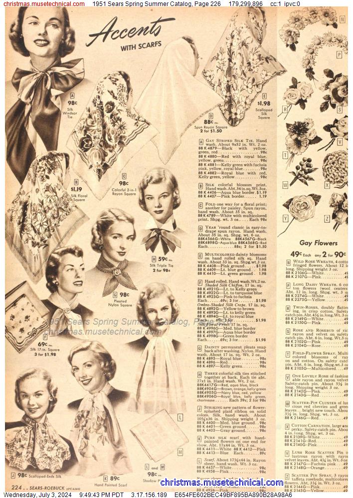 1951 Sears Spring Summer Catalog, Page 226