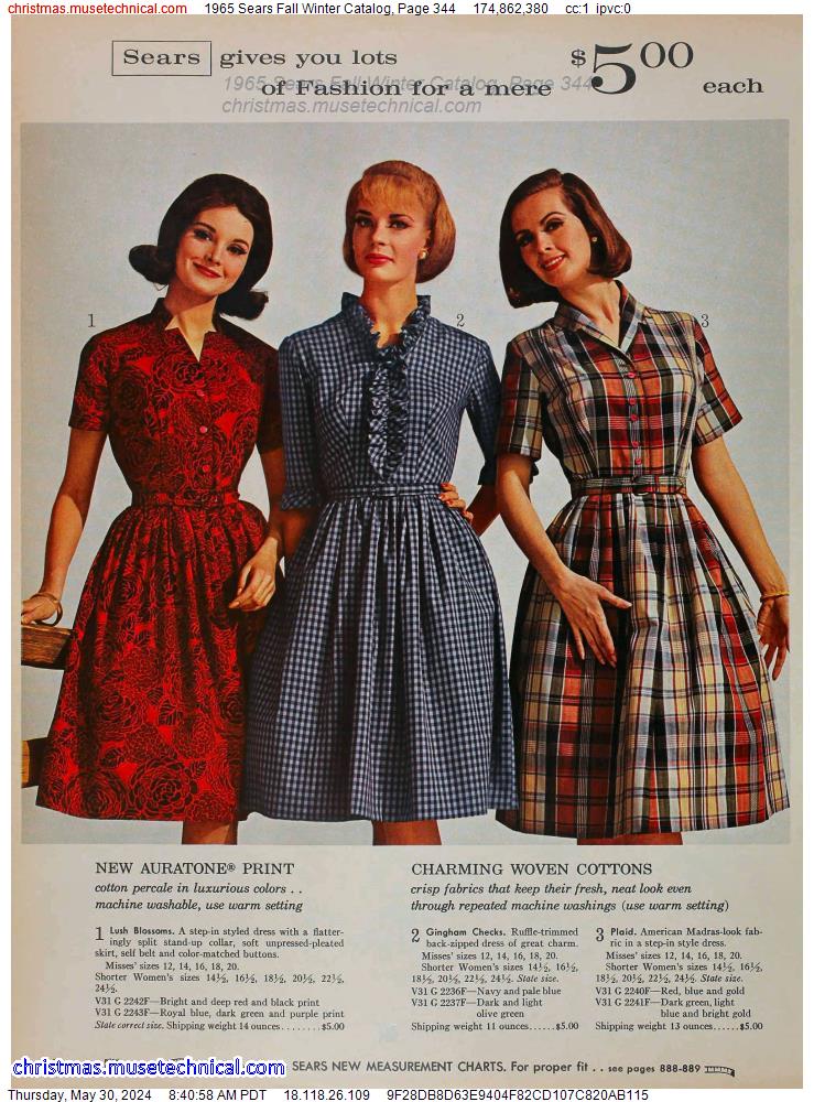 1965 Sears Fall Winter Catalog, Page 344