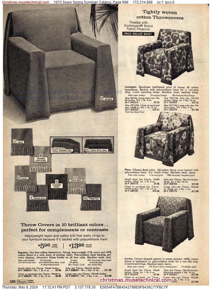 1970 Sears Spring Summer Catalog, Page 996