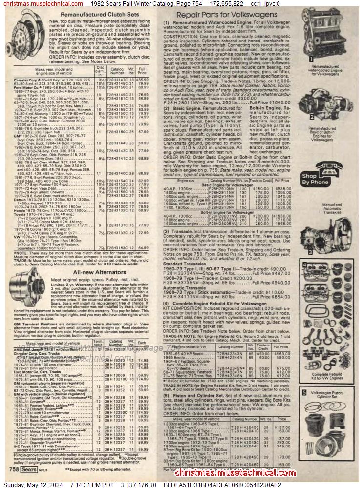 1982 Sears Fall Winter Catalog, Page 754